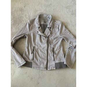 Marrakech Moto Jacket Faux Suede Full Zip Pockets‎ Gray Size M